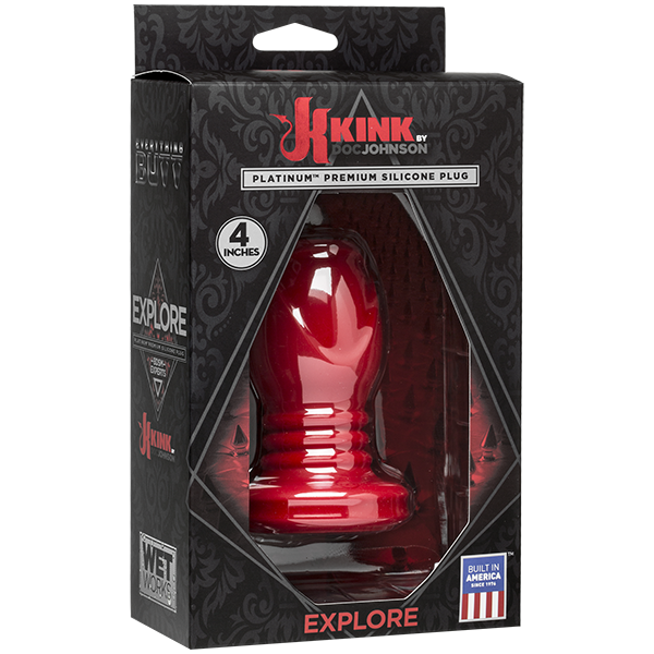 Kink Explore Silicone Anal Plug 4Inch - Red