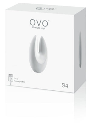 Ovo S4 Rechargeable Silicone Lay On Vibrator - White