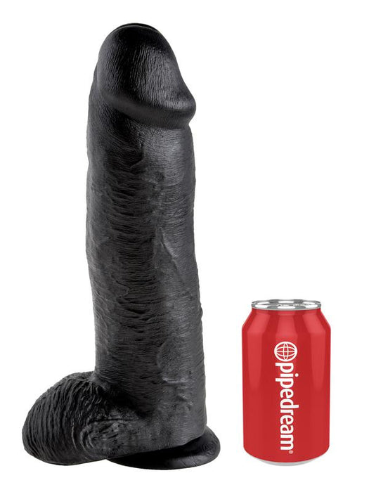 King Cock 12inch Cock with Balls - Black