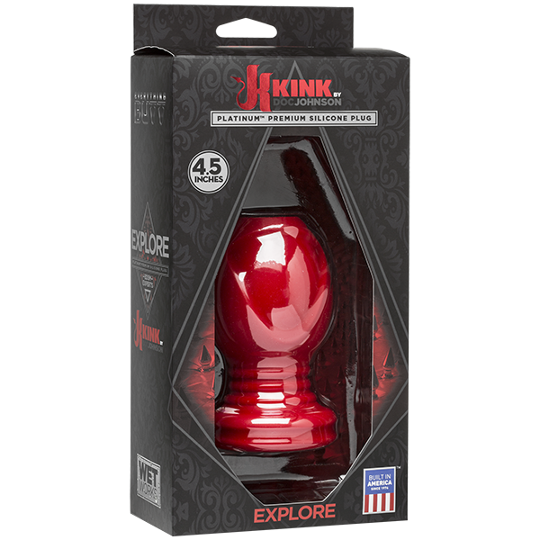 Kink Explore Silicone Anal Plug 4.5Inch - Red