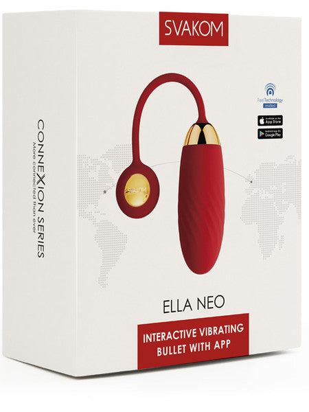 Svakom Ella Neo App Controlled Rechargeable Interactive Bullet Vibrator Red