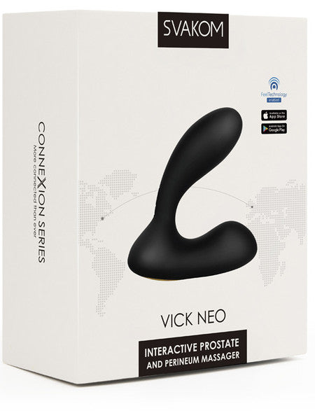 Svakom Vick Neo App Controlled Rechargeable Interactive Prostate Perineum Stimulator Black