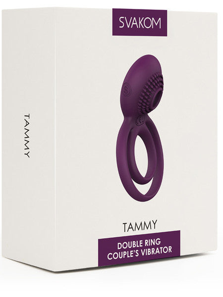 Svakom Tammy Rechargeable Dual Penis Ring with Stimulator Violet