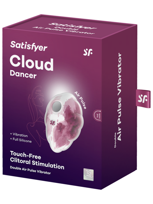 Satisfyer Cloud Dancer Rechargeable Vibrating Air Pulse Stimulator - Red Print