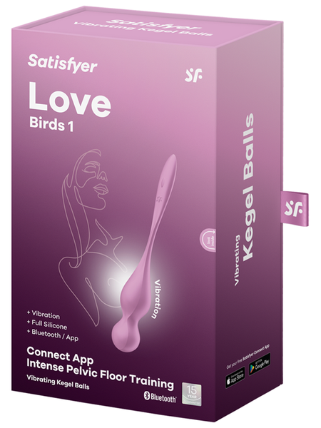 Satisfyer Love Birds 1 App Controlled Rechargeable Vibrating Kegel Balls - Pink