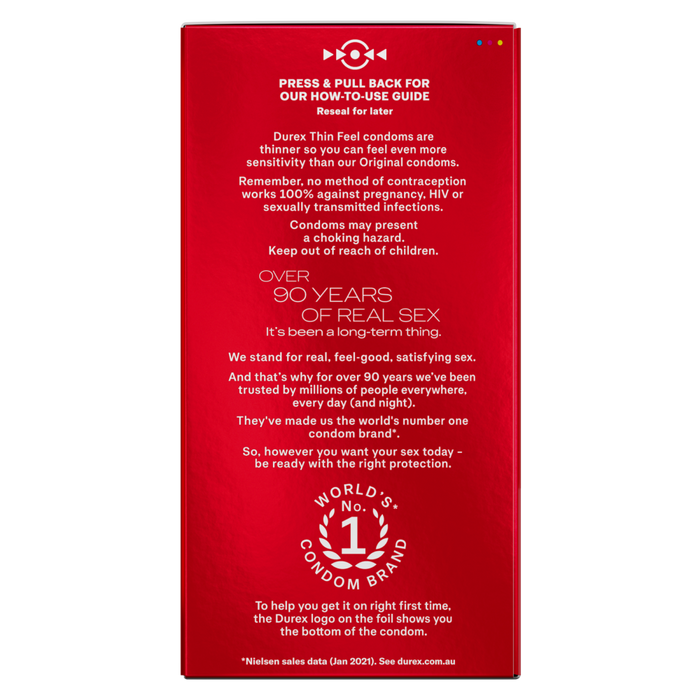 Durex Thin Feel Regular Condoms - 30 Pack