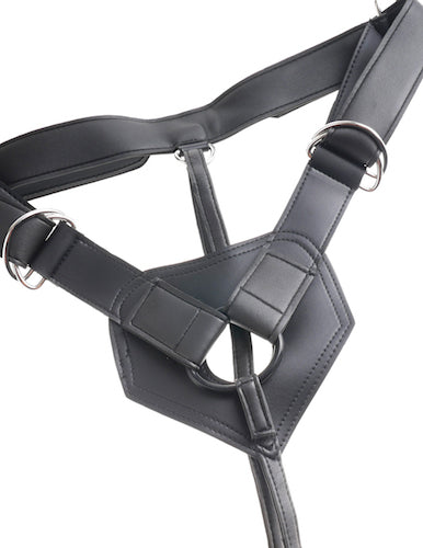 King Cock Strap On Harness with 9inch Dildo - Black