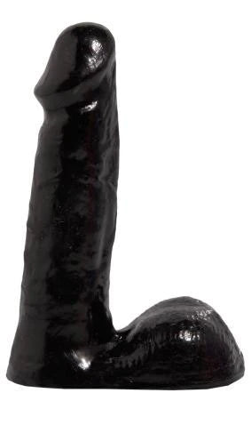 Basix 6Inch Dong with Balls - Black