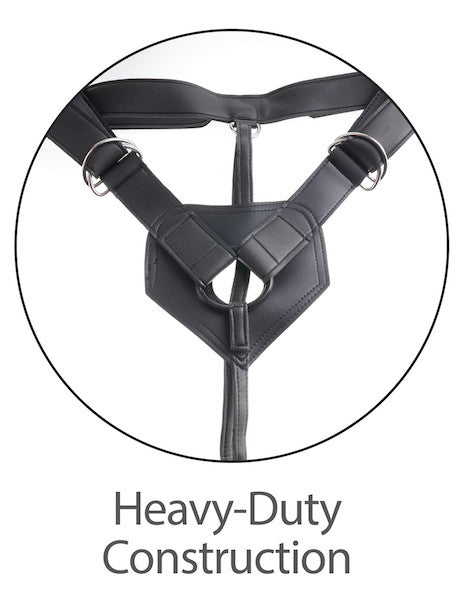 King Cock Strap-On Harness w/7inch Uncut Cock - Tan