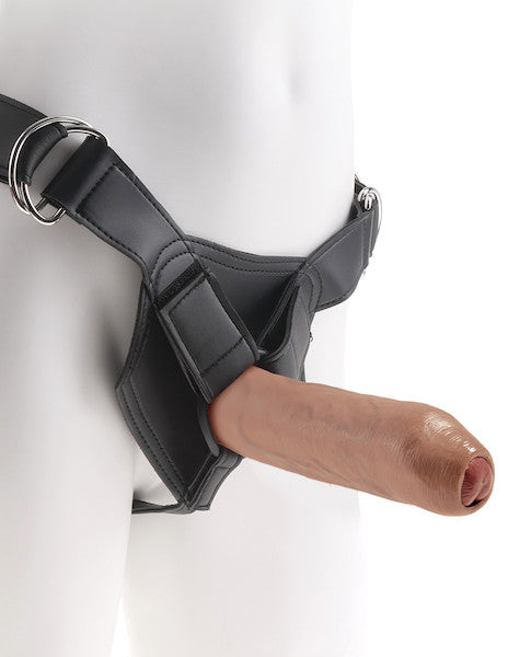 King Cock Strap-On Harness w/7inch Uncut Cock - Tan