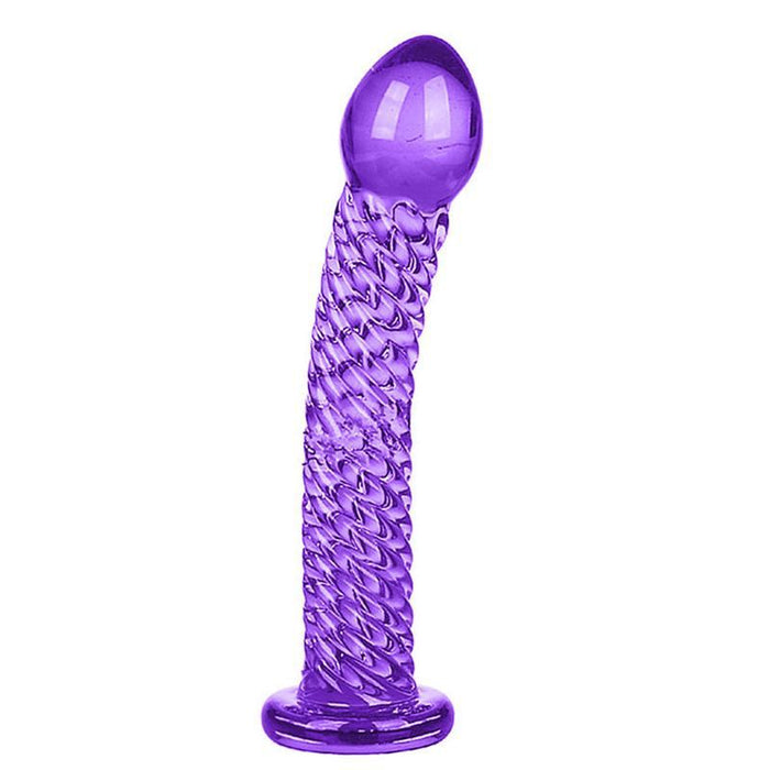 Everyday Sexy Wavy Glass Dildo - Purple