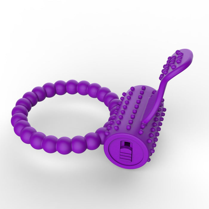 Everyday Sexy Studded Tongue Cock Ring - Purple