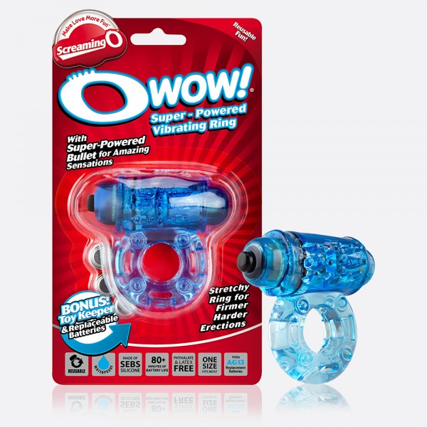 Screaming O Owow Super-powered Vibrating Ring - Blue
