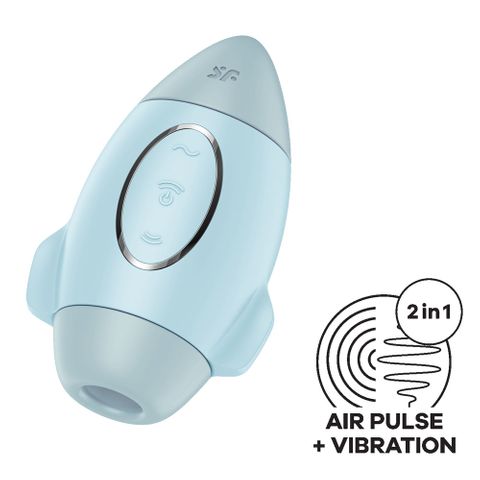 Satisfyer Mission Control Rechargeable Vibrating Air Pulse Stimulator - Blue