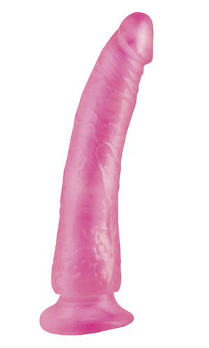 Basix Slim 7inch Dong with Suction Cup - Pink