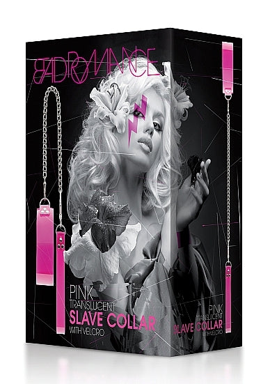Bad Romance Translucent Slave Collar Velcro - Pink