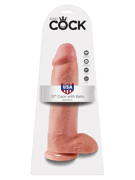 King Cock 12inch Cock with Balls - Flesh