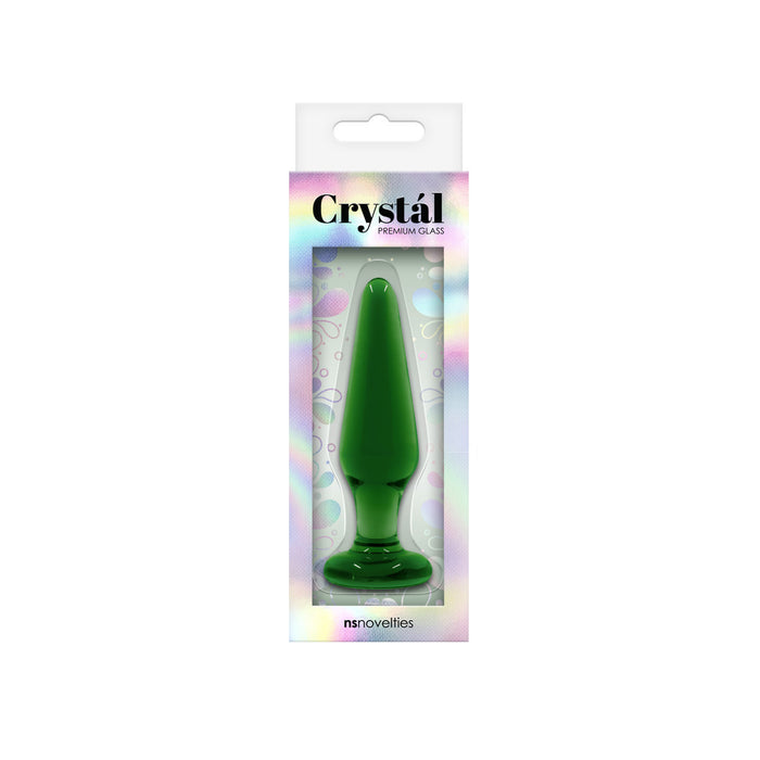 Crystal Tapered Glass Plug Medium - Green
