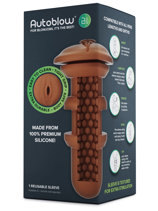 Autoblow A.I. Silicone Vagina Sleeve - Brown