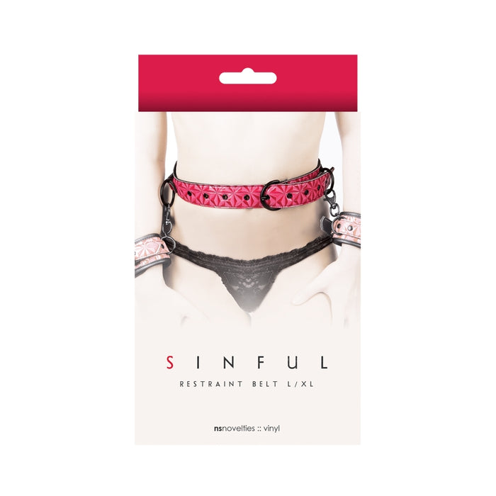 Sinful Restraint Belt Large/XLarge - Pink