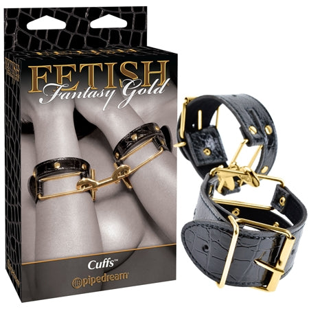 Fetish Fantasy Gold - Cuffs (Faux Crocodile Leather)