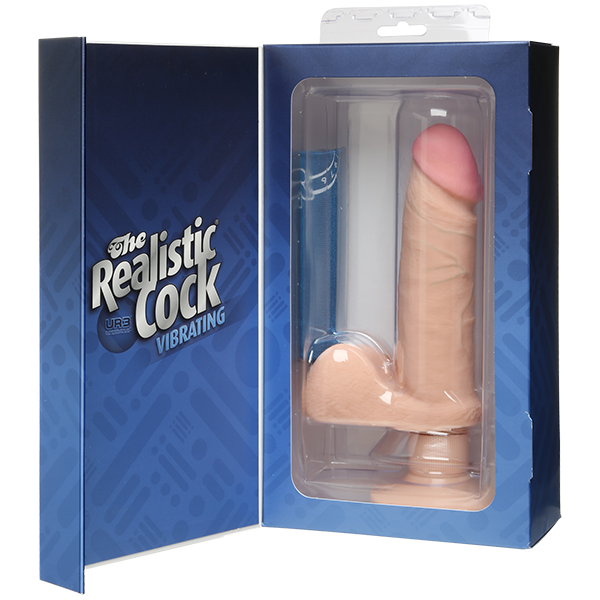 The Realistic Cock + Balls Vibrating UR3 6inch - Flesh