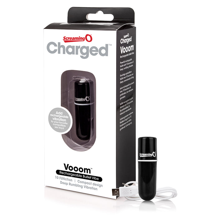 Screaming O Charged Vooom Rechargeable Bullet Vibe – Black