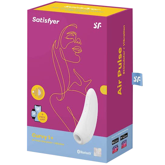 Satisfyer Curvy 1 + Bluetooth Clitoral Sucking Vibrator - White