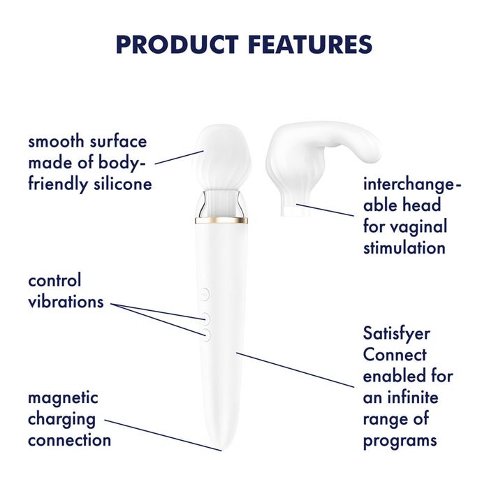 Satisfyer Double Wand-er App Control - White