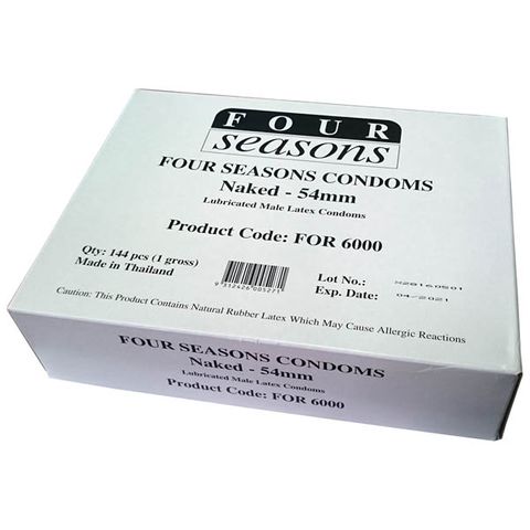 Four Seasons Naked Classic Condoms - Bulk Box 144