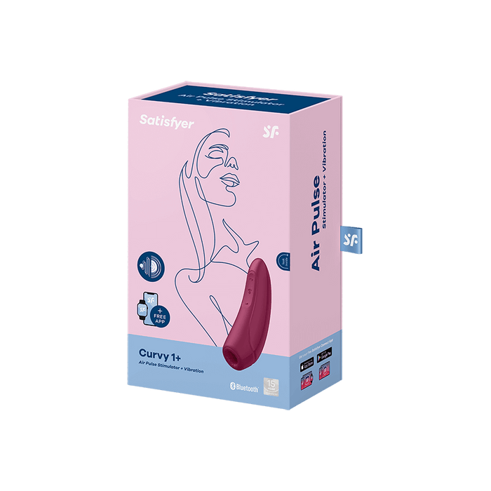 Satisfyer Curvy 1 + Bluetooth Clitoral Sucking Vibrator - Rose Red
